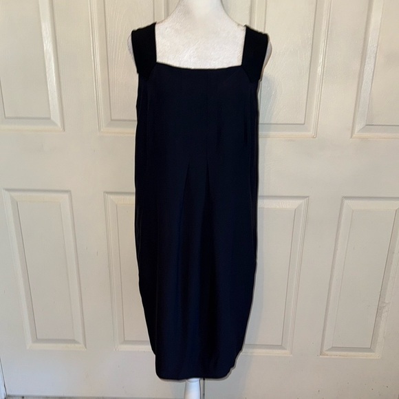 NWOT Akris Punto Indigo Blue/Black Sleeveless Sheath Dress - Picture 1 of 9